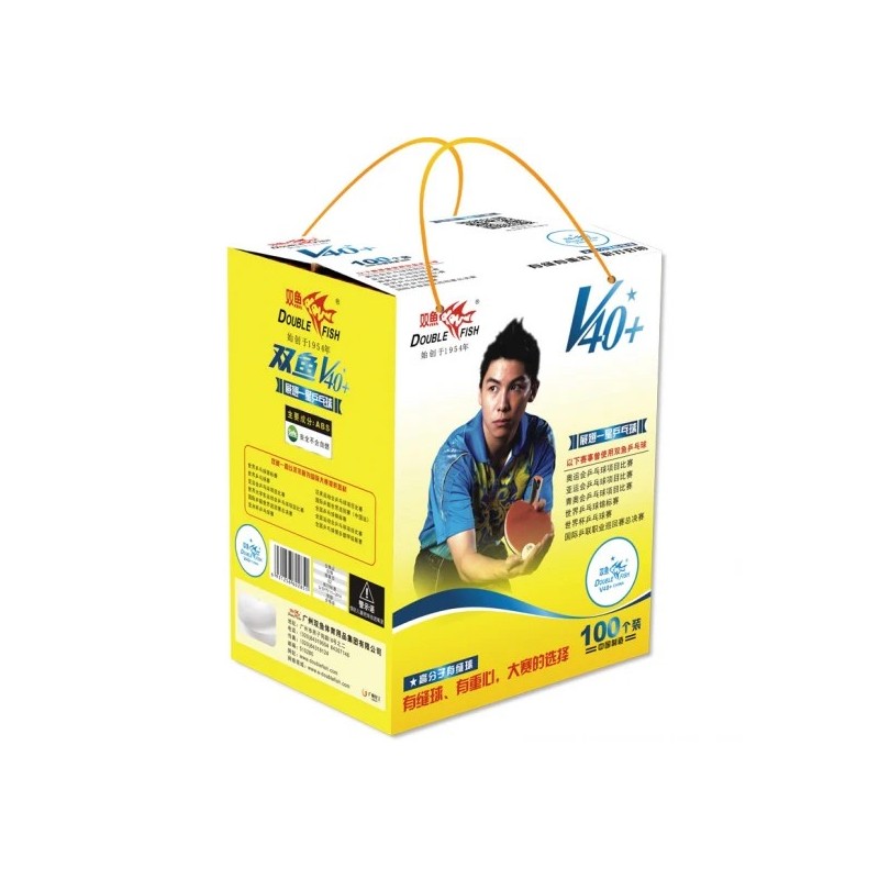 Pack de 100 Balles d’Entraînement Double Fish V40+